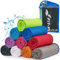 Fit-Flip Airflip Kühltuch - Ice Cooling Towel - das kühlende mikrofaser Sporthandtuch für Nacken und Hals - Kühlhandtuch für Fitness und Sport (schwarz-neon grüner Rand, 120x35cm)