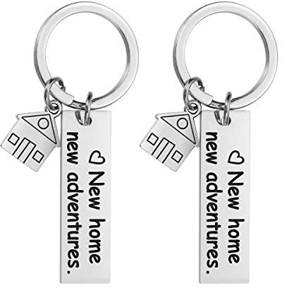 VOSAREA 2 Stück Neues Haus Abenteuer Schlüsselanhänger Geschenk Hauseinweihung Schlüsselanhänger Ornamente