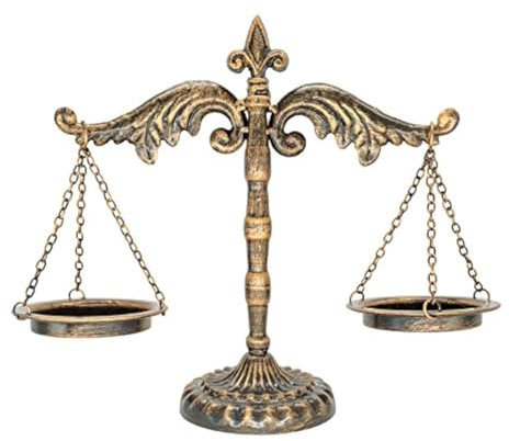 Owlgift Vintage Style Metal Libra Jewelry Display, Scale Tray Cosmetic Organizer, Jewelry Storage, Unique Centerpiece Stand – Bronze