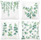 Bonhause 4er Set Kissenbezüge Blätter Eukalyptus 45 x 45 cm Pflanzen Grün Dekorative Kissenhülle Zierkissenbezüge für Sofa Schlafzimmer Wohnzimmer Auto Zuhause Dekoration
