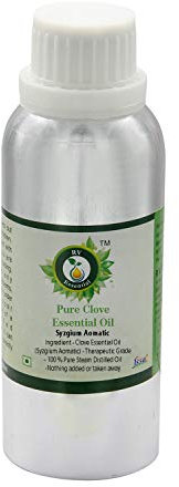 Huile essentielle clou de girofle | Syzgium Aomatic | Pour dents | Pour peau | Pour cuisine | 100% pur | Distilléé vapeur | Grade thérapeutique | Clove Essential Oil | 1250ml | 42oz By R V Essential