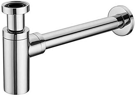Sifone a bottiglia lavandino scarico 1 1/4 lavabo cromato con rosone Art.69374