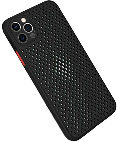 Rdyi6ba8 for iPhone 12 Pro Case, Heat Dissipation Breathable Cooling Hollow Cellular Hole Case Ultra-thin TPU Anti-Scratch Anti-Fingerprint Phone Case for iPhone 12 Pro, Dark green