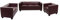 Mendler 3-2-1 Sofagarnitur Couchgarnitur Loungesofa Lille - Kunstleder, rot-braun
