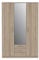 FORTE NIKO Schrank 120 130, Kleiderschrank mit Spiegel, Drehtürenschrank Skandinavisch 3-türig, mit 2 Schubladen, Einlegeböden und Kleiderstange, Sonoma Eiche, 123 cm breit x 185 cm hoch x 53 cm tief