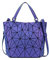 SCOFY FASHION Sac à main holographique réfléchissant géométrique lumineux pour femme, sac à bandoulière multicolore, Sac fourre-tout violet lumineux, M, Fourre-tout