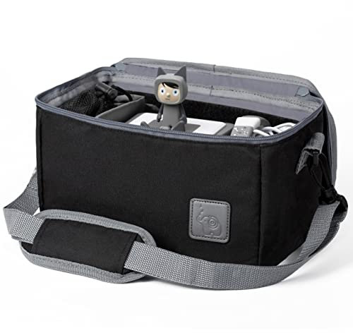 fantifant Musikbox Tasche für Tigerbox oder Toniebox Tasche für Box und Figuren – Flexible Innenfächer - Spezialedition in limitierter Auflage - rPET in schwarz