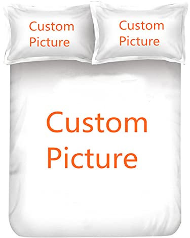 Personalisierte Fotos Bettwäsche-Set für Kinder und Erwachsene, Eigenes Foto Custom Foto Bettbezug Kissenbezüge für Familie, Freundschaft, Geburtstag, Besonderes Jubiläum (155 x 220 cm)
