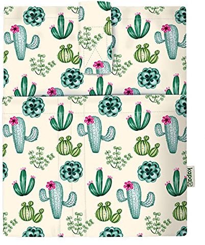 Custodia per libri in brossura, tessuto lavabile, impermeabile, protezione per libro, imbottita, custodia protettiva per tablet per adulti (CACTUS)