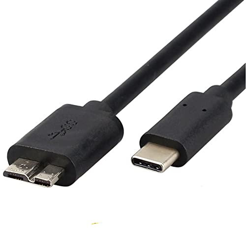 AQJG Cable USB C a Micro B, tipo C a Micro B, compatible con disco duro externo Toshiba/Seagate/WD, Macbook Pro y Galaxy S8/S9/S10, color negro