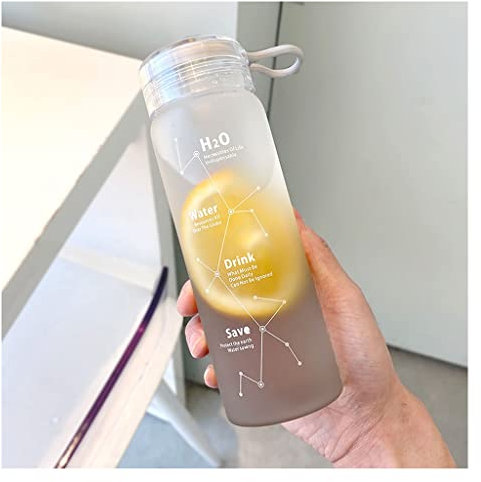 Bottiglia d'Acqua Bottiglie per Acqua 460ml Bottiglie di acqua sportiva in vetro Semplice Maschio Studenti femminili Acqua Bottiglia d'acqua Personaggio Glassato Coppa a prova di smerigliatura Tazza d