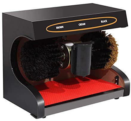 Cireuse à chaussures Machine de nettoyage automatique de chaussures Machine à cirage électrique avec brosse à chaussures, induction automatique, adaptée à un usage domestique ou public, noir mat