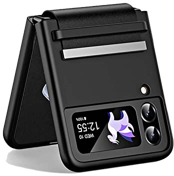 ILING Case for Samsung Galaxy Z Flip3 (Z Flip 3), Lightweight Silky Matte Touch Finish Shockproof Cover, Slim Smooth Hard PC Anti-Scratch Protective Phone Case (Black)