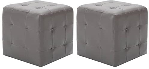 ZQQLVOO Nachttische 2 STK. Grau 30×30×30 cm Kunstleder, Beistelltisch, Nachtkästchen, Komodenschrank, Nachtkästchen, Nachtschrank for Bedroom, Living Room, Office