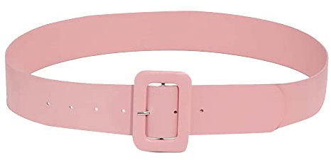 Femme Boucle Simple Large Ceinture Décoration Robe Ceinture Couleur Bonbon Skinny Extensible à la Taille Ceinture fine de Mode pour pantalon/robe Rose1