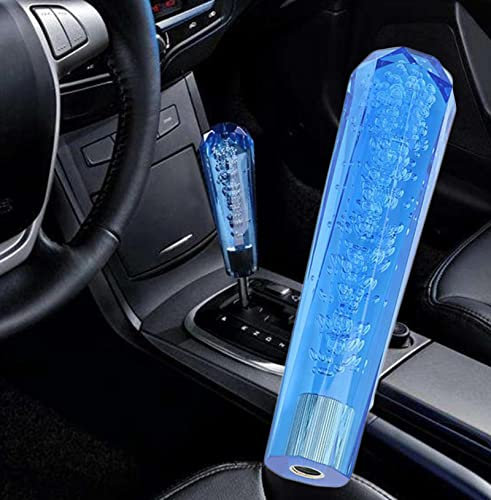 Torcarvh Schaltknauf Crystal Diamond Automatischer Schaltknauf Auto Leuchtender modifizierter Pollerkopf Passend für die meisten automatischen manuellen Fahrzeuge (Blau, 30 CM)