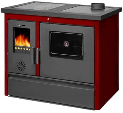Stufa Legno con Forno Riscaldamento singolo Tamara Sannover 12 kW Bordeaux