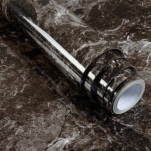 MOCNT Autoadhesiva Película de Muebles Marmol 60cm x 5m Vinilo Adhesivo Muebles Impermeable Papel Adhesivo Muebles Cocina Decorativas Pegatinas Pared Armario Papel Negro