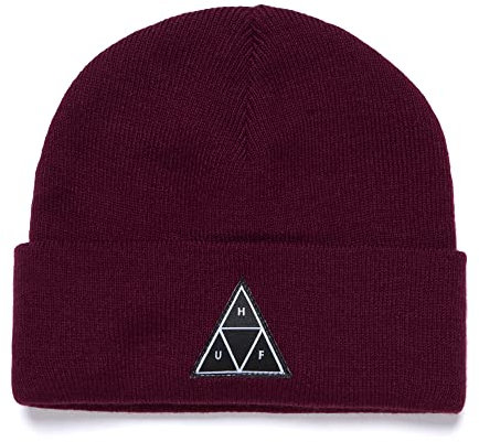 Triple Triangle Cuff Beanie, Wein, Einheitsgröße