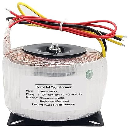 Trasformatore toroidale da 50 W, uscita singola 6 V 9 V 12 V 15 V 18 V Amplificatore audio in filo di rame puro Ingresso sostitutivo 220 V 110 V Ring Core (Color : Input 220V, Size : 12V)