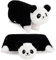 BRUBAKER Kuscheltier-Kissen Panda - 2 in 1 Plüschtier und Kuschelkissen 40 x 30 cm - aufklappbares Kinder Plüschkissen mit Klettverschluss - Tierkissen Pandakissen Stofftier - Schwarz Weiß