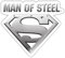 Spreadshirt DC Comics Superman Logo Man Of Steel Sticker, max. 10 x 10 cm, 10 x 10 cm, Weiß glänzend