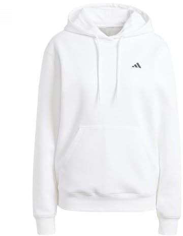 adidas Damen Essentials SMALL Logo Feel Cozy Hoodie, White, XS