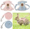 2 Stück Kaninchen Leine,Verstellbare Hasenleine,120cm Weiches Kaninchen Leine,Kaninchen Zubehör,Kaninchen Geschirr Für Kaninchen, Katzen, Kleine Hunde Und Andere Kleine Haustiere (Blau und Rosa)