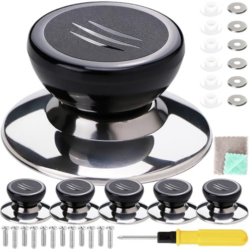 EATBALE Perillas para Tapa de Cacerola, Pomo Tapa Olla, Asas Pomos Universales, Mango de Perilla menaje para Utensilios de Cocina para Cazuela, Hervidor, Olla de Vidrio(6 Piezas)