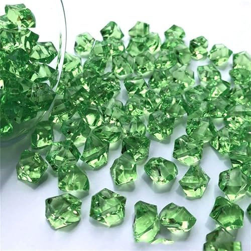 150 Stück künstliche Acryl-Diamanten Edelsteine glitzernde Steine Kunststoff Eis Steine Vase Pflanze Dekoration (Grasgrün)