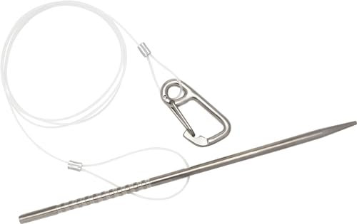 Cressi Fish Holder, Ago Portapesci con Cavetto Nylon e moschettone. Unisex Adulto, Silver, Taglia Unica