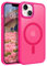 GaoBao iPhone 14/13 Case, Slim MagSafe Compatible Classic Shockproof Translucent Matte Protective Cover, Hot Pink
