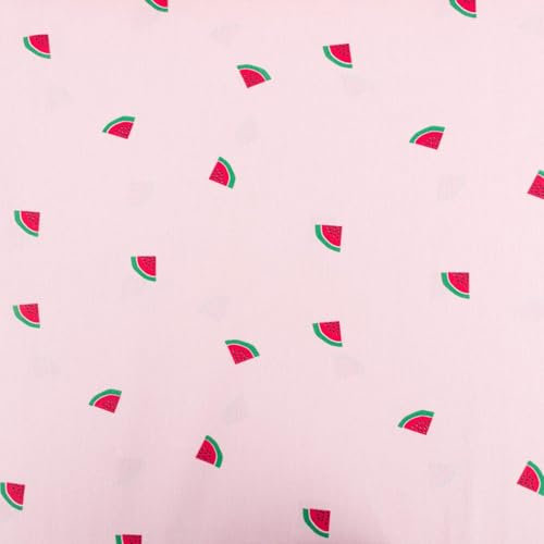 SCHÖNER LEBEN. Baumwollstoff Popeline Stoff Wassermelone rosa grün 1,45m Breite