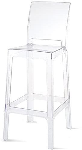 ACKNVHRO Taburetes De Bar Taburetes De Bar Individuales con Respaldo Muebles De Cristal Transparente Diseño Moderno, Taburetes Altos De Bar Ergonómicos Y Estilizados para Barra De Bar, Cocina Y Hogar