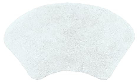 Allure Curved Bath Mat 48 x 80cm – 100% Cotton Shower Mat, Supersoft, Absorbent, Washable (White)