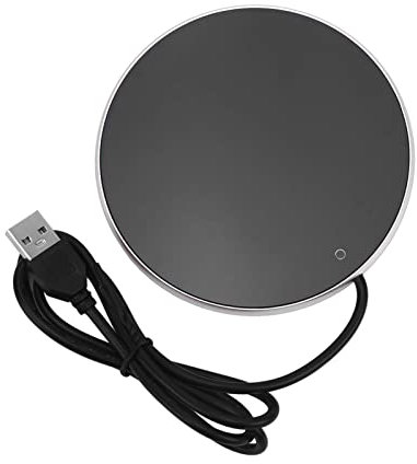 Tassenwärmer mit USB Anschluss, Kaffeewärmer Tassen Warmhalteplatte Kaffeetassenwärmer konstante Temperatur 55 °C für Zuhause Büro und unterwegs (Silber)