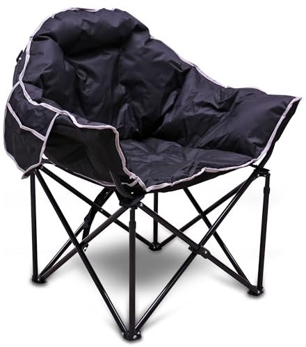 ENVA Gepolsterter Campingstuhl Moon Chair faltbar & bequem bis zu 150kg Klappstuhl witterungsbeständig für Camping, Angeln, Picknick & andere Outdoor Aktivitäten inkl. praktischer Tragetasche
