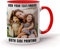 EKAM Personalised Mug Text Photo Printed Collage Design Logo Custom Cup 11oz - Birthday Christmas Novelty Present for Mum Dad Friend Sister Brother Grandparents - Gift for Him Her (Red)