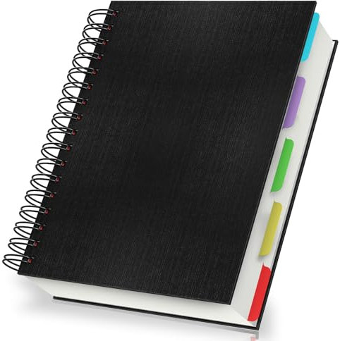 Yarotm Quaderni a Spirale A5 - Quaderno a Righe 14x21cm - Nero Taccuino Appunti A5-120 Fogli/240 Pagine Block Notes A5-100GSM Quaderni a Righe - Diario Notebook A5 Copertina Rigida