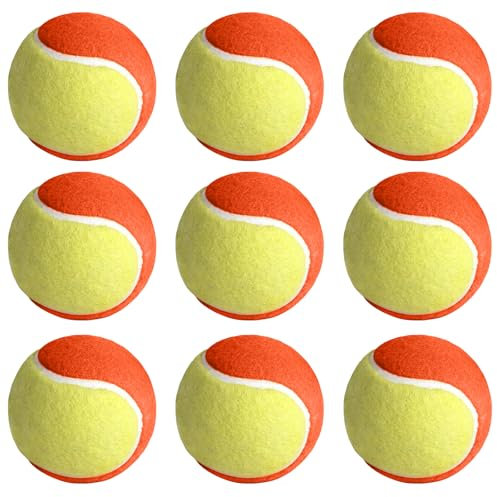 GBKDQQ 9 Stück Tennisbälle: Tennisball Anfänger Tennis Training Balls Kinder Stage 3 Tennisbal Übungs Ball Orange Kinderbälle für Haustiere Sport Spiele für Kinder & Einsteiger im Kleinfeld