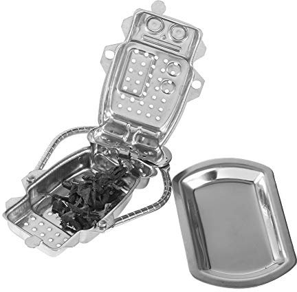 Roboter-Tee-Ei, Edelstahl-Teesieb für Lose Blätter, Filter-Diffusor, mit Abtropfschale Zum Würzen von Tee, Kaffee und Suppe