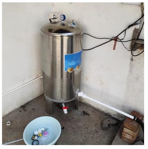CHZDPP Wasserspeicher unter Druck Wasserdrucktank-Kit für Hauswasser/Bewässerung, Großer Kapazität Brunnen Tank für Keller Booster, Verdickter Drucktank aus Edelstahl(42.3Gal/160L)