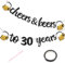 Birthday Party Girlande, Glitzer Cheers&Beers to 30 Years, Geburtstag Deko, Schwarz Gold 30. Girlande, Happy Birthday Banner für Männer Frauen 30 Jahre Geburtstag Jahrestag