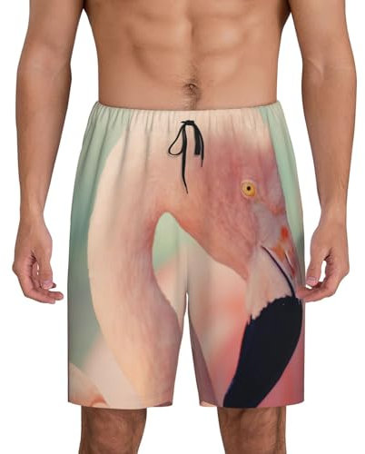 Short de détente pour homme Flamant rose – Pantalon confortable pour la détente et les loisirs, Noir , 3XL