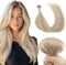 Yuniffe U Tip Hair Extensions - Real Human Remy Straight Nail Tip Keratin Hot Fusion Extensions - Ombre Honey to Medium Blonde - 16 Inch 50g/50s