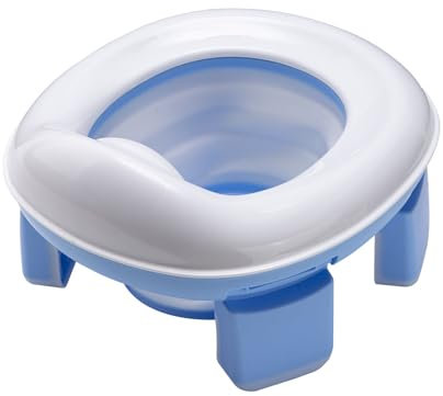 Warmiehomy Portable Travel Potty for Toddlers Kids Baby Foldable Potty Training Toilet Seat for 1-4 Years Boys Girls Indoor Outdoor Carry Potty Travel Toilet with 60pcs Cleaning Bags, Blue