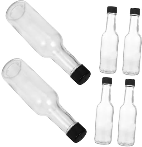 CONGARTENO 6pcs 150ml Glass Sauce Bottles Lids Tomato Ketchup Dispenser, Salad Dressing Container, Condiment Bottles for Kitchen Use