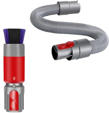 Scratch-free Dusting Brush & 63”Flexible Extension Hose Attachments for Dyson GEN5 G5 V15 V11 V10 V8 V7 Cordless Vacuum Cleaner, Ideal for Car Detailing, Keyboard/Blinds Cleaning, Delicate Surfaces