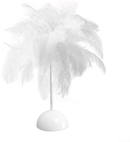 BlissfulAbode Einzigartige Feder-Tischlampe für Jugendliche, tragbares und modisches Design (weiß)