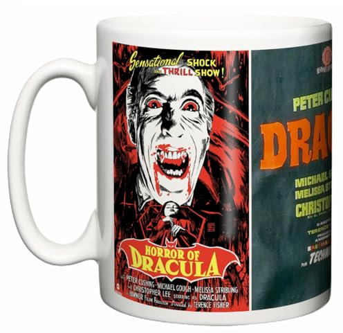 Image is Everything Dracula Classic Horror Movie Posters Christopher Lee Peter Cushing Hammer Films New 11oz Ceramic Tea Coffee Mug Gift